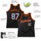 Custom Black Light Blue-Orange Authentic Throwback Basketball Jersey