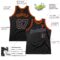 Custom Black Powder Blue-Orange Authentic Throwback Basketball Jersey