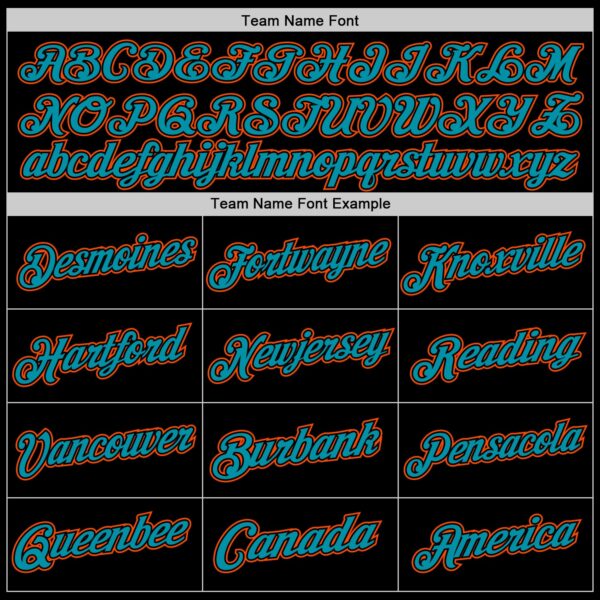 Custom Black Teal-Orange Authentic Throwback Basketball Jersey