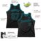Custom Black Teal Authentic Throwback Basketball Jersey