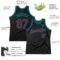 Custom Black Crimson-Teal Authentic Throwback Basketball Jersey