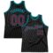 Custom Black Crimson-Teal Authentic Throwback Basketball Jersey