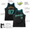 Custom Black Teal-Old Gold Authentic Throwback Basketball Jersey