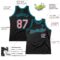 Custom Black Medium Pink-Teal Authentic Throwback Basketball Jersey