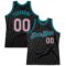 Custom Black Medium Pink-Teal Authentic Throwback Basketball Jersey