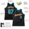Custom Black Teal-Texas Orange Authentic Throwback Basketball Jersey