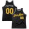 Custom Black Gold-Gray Authentic Throwback Basketball Jersey