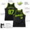 Custom Black Neon Green Authentic Throwback Basketball Jersey