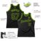 Custom Black Neon Green Authentic Throwback Basketball Jersey