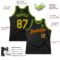 Custom Black Neon Green-Red Authentic Throwback Basketball Jersey
