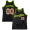 Custom Black Medium Pink-Neon Green Authentic Throwback Basketball Jersey