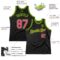 Custom Black Pink-Neon Green Authentic Throwback Basketball Jersey