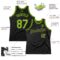 Custom Black Neon Green-Purple Authentic Throwback Basketball Jersey