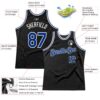 Custom Black Royal-White Authentic Throwback Basketball Jersey