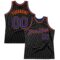 Custom Black Royal-Orange Authentic Throwback Basketball Jersey