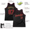 Custom Black Maroon-Old Gold Authentic Throwback Basketball Jersey
