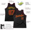 Custom Black Maroon-Gold Authentic Throwback Basketball Jersey