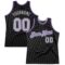 Custom Black Gray-Purple Authentic Throwback Basketball Jersey