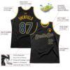 Custom Black Royal-Gold Authentic Throwback Basketball Jersey