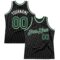Custom Black Green-White Authentic Throwback Basketball Jersey