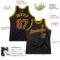 Custom Black Burgundy-Gold Authentic Throwback Basketball Jersey