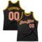 Custom Black Medium Pink-Gold Authentic Throwback Basketball Jersey