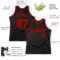 Custom Black Red Authentic Throwback Basketball Jersey