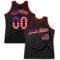 Custom Black USA Flag-Red Authentic Throwback Basketball Jersey