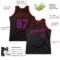 Custom Black Purple-Red Authentic Throwback Basketball Jersey