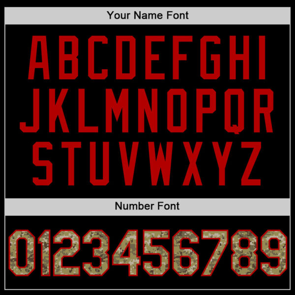 Custom Black Camo-Red Authentic Throwback Basketball Jersey