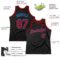 Custom Black Red-Powder Blue Authentic Throwback Basketball Jersey