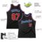 Custom Black Red-Royal Authentic Throwback Basketball Jersey