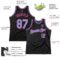Custom Black Light Blue-Pink Authentic Throwback Basketball Jersey