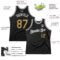 Custom Black Old Gold-White Authentic Throwback Basketball Jersey