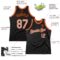 Custom Black Gray-Orange Authentic Throwback Basketball Jersey