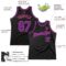 Custom Black Purple-Pink Authentic Throwback Basketball Jersey