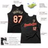 Custom Black Cream-Red Authentic Throwback Basketball Jersey
