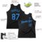 Custom Black Powder Blue Authentic Throwback Basketball Jersey