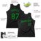 Custom Black Grass Green Authentic Throwback Basketball Jersey