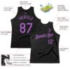 Custom Black Medium Purple Authentic Throwback Basketball Jersey