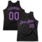 Custom Black Medium Purple Authentic Throwback Basketball Jersey