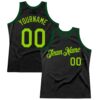 Custom Black Neon Green-Green Authentic Throwback Basketball Jersey