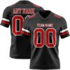 Custom Black Red-White Authentic Football Jersey