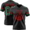 Black2903-1 Custom Black Kelly Green White-Red Authentic Football Jersey