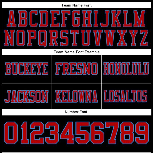 Custom Black Red-Powder Blue Authentic Football Jersey