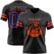 Black2912-1 Custom Black Royal-Orange Authentic Football Jersey