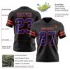 Custom Black Royal-Orange Authentic Football Jersey