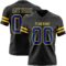 Black2913 Custom Black Royal-Yellow Authentic Football Jersey