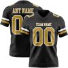 Custom Black Old Gold-White Authentic Football Jersey