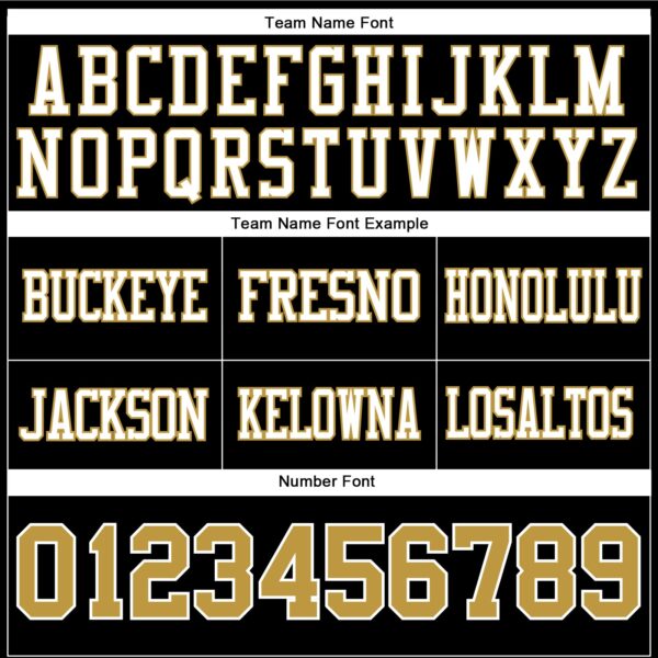 Custom Black Old Gold-White Authentic Football Jersey